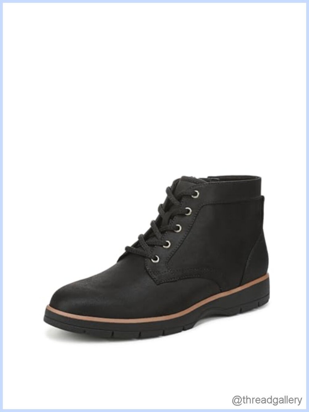 Lace-Up Ankle Booties Faux Leather Zip Sport Sole Comfort Insole